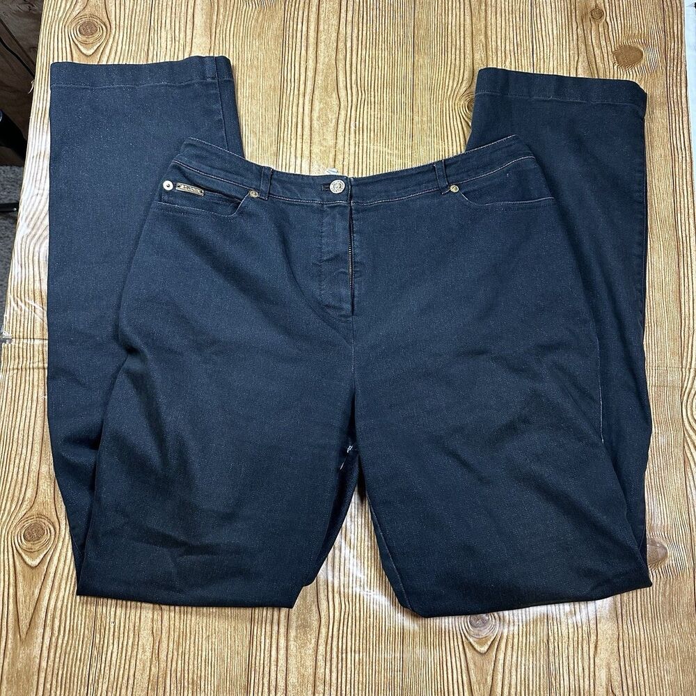 St. John Sport by Marie Gray Black Straight‎ Leg Pants Women’s Size 10 Stretch